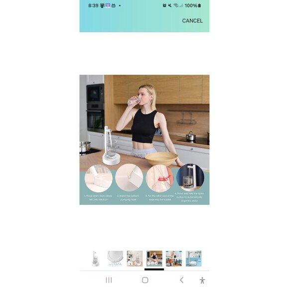 Water Dispenser for 5 Gallon Bottle Smart 7 Levels Desktop Water Jug USB Charged - Picture 4 of 7